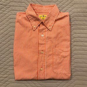 Duck Head Men's L Button Down Shirt Orange Plaid